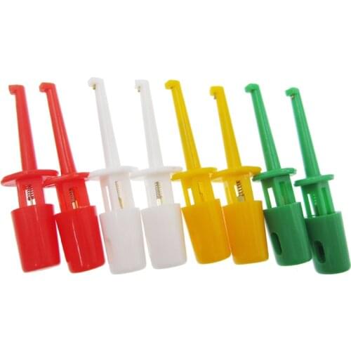 100PCS 1.7'' Multimeter Lead Wire Kit Test Hook Clip Grabbers Test Probe SMT / SMD IC D20 Cable Welding