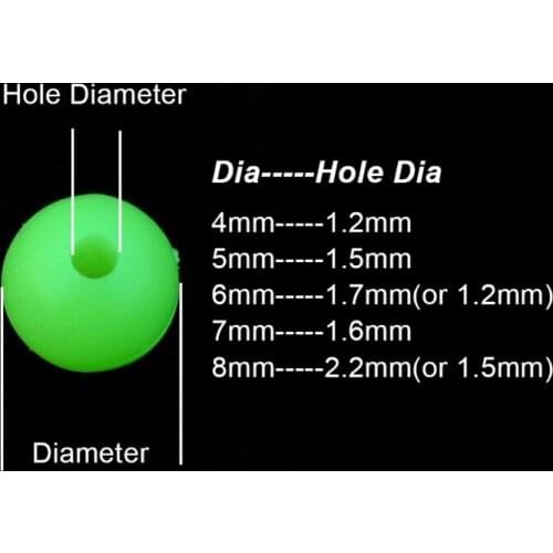 170 Pcs/Box Glow Fishing Assorted Oval Shape Beads Night Luminous Tube Tackle E56D