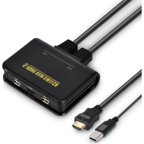 2-port USB HDMI KVM Switcher selector USB2.0+HDMI 1080P with mouse&keyboard supported