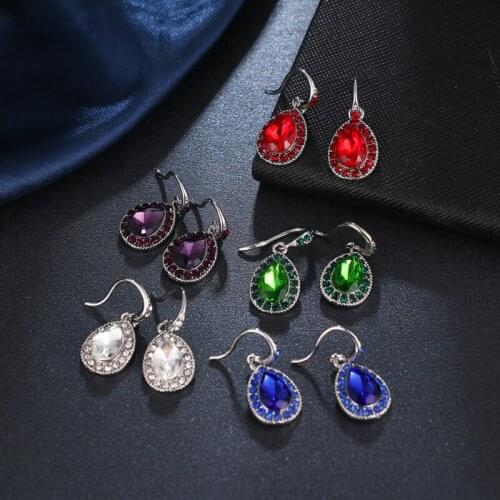 2018 Fashion Emmaya Square Earrings with Crystal Jewelry and Zircon Fashion Cheap Red Earrings Earrings Stone
