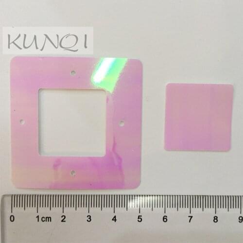 30 Sets/lot 50mm Large Hollow Square Flat Loose Sequin Paillette Sewing,Wedding Craft,Women Kids DIY Garment Accessory AB White