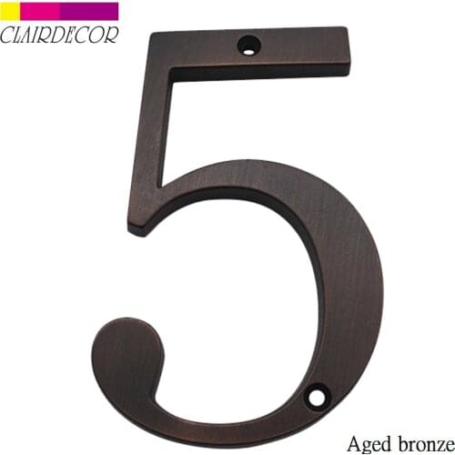 4 in 101mm House Number Door Address Number Zinc Alloy Screw Mounted Outdoor Address Sign #0-9 VENETIAN BRONZE Color