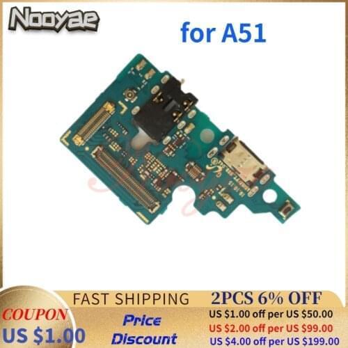 Novaphopat 5Pcs/Lot For Samsung A51 A515F USB Charger Charging Port Dock Flex Cable Microphone Plug Board
