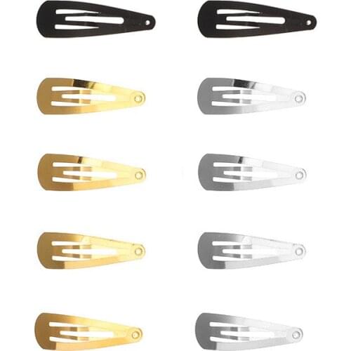 500pcs/lot WHOLESALE 4cm/5cm/6cm/7cm/8cm Metal BB Hair Clip Hairpin Barrettes for Kids DIY Headwear Silver Gold Black Hairgrip