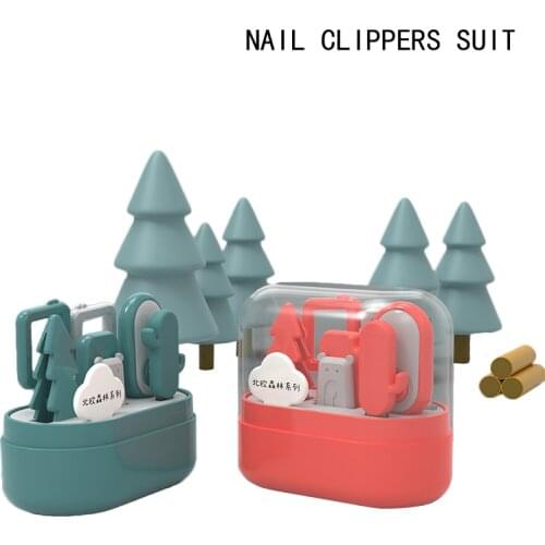 6pcs/set Magic Forest Baby Nail Scissors Clipper Portable Infant Child Healthcare Tools Sets Newborn Grooming Care Kits for Todd