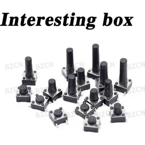 Free shipping touch switch package small button micro-motion 6*6*5 SMD switch button mixed 14 kinds of DIY handmade accessories