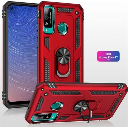 For Huawei Honor Play 4T Case Magnet Car Ring Stand Holder Case For Huawei Honor Play 4T 6.39" Soft Silicone Bumper Case