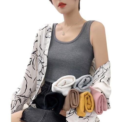Tank Tops Sexy Crop Vest Solid Harajuku Korean Female Off Shoulder Knitted Khaki White Summer Women Tops