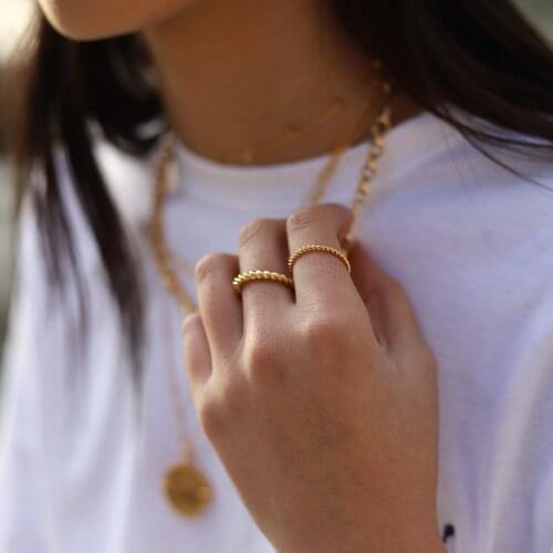 2021 New Fashion Rings for Women Girls Simple Metal Twist Tail Forefinger Ring INS Trendy Hot Sale Jewelry Accessory Rings Gifts