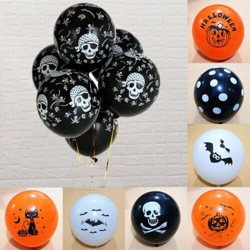 Pirate Skull Eyeball Shaped Halloween Decor Balloon Birthday Party Hallowmas Inflatable Air Balls Pumpkin Bat Kids Toys Globos