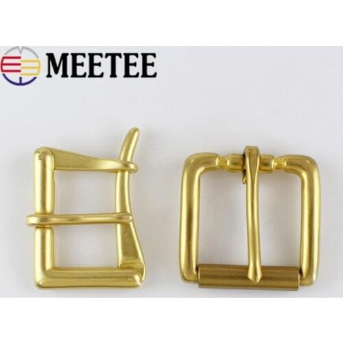Meetee 3.9cm Wide Belt Buckles Pure Brass Pin Buckle Quick Open Mens Fire Waistband Head Fit 3.6-3.8cm DIY Jeans Leather Craft