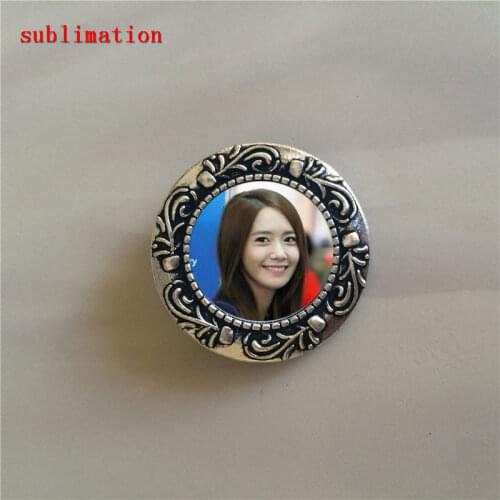 Blank pins for sublimation Ancient silver fashion retro vintage brooches pin for heat Transfer 20MM wholesales A4106