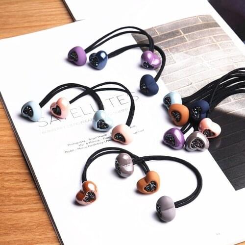 2PCS New Cute Love Diamond Princess Headwear Kids Elastic Hair Bands Children Hair Ropes Girls Accessories Baby Headdress