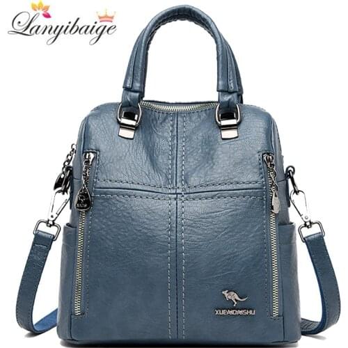 High Quality Leather Backpack for Women 2021 New Shoulder Bags Small Travel Backpack Fashion School Bags for Girls mochila