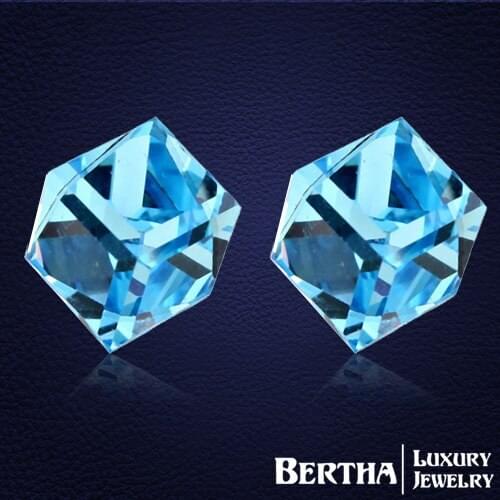 Fashion Luxury Box Stud Earrings For Women Made With Swarovski Elements Crystal High Quality Party Fine Jewelry Bijoux