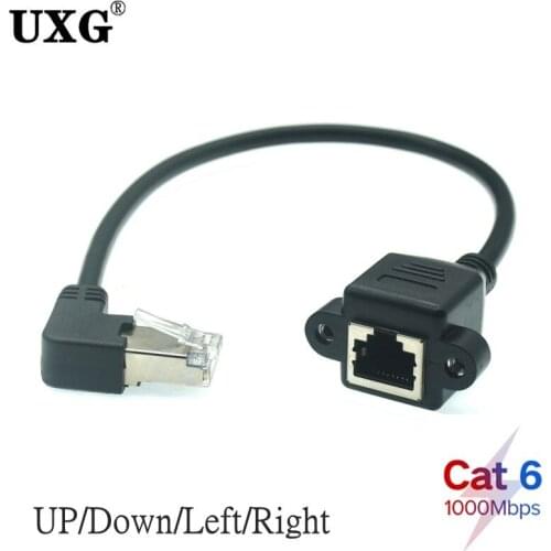 Cat6 Ethernet Cable RJ45 90 Degree Up Down Left Right Angle UTP Network Cable Patch Cord Cat5 Lan Cable For Laptop Router TV BOX