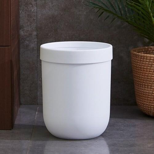North European Style Trash Bin Living Room Round Dustbin Bedroom Garbage Bucket Bathroom Trash Can without Lid