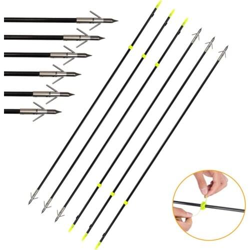 34'' Fiberglass Bowfishing Arrow with Safety Slides for Compound & Recurve Bows&Long Bows Target Practice Fishing Hunting