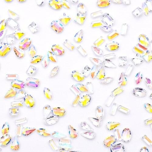 Swarovsky Crystal AB 3D Nail Art Rhinestones Fancy ShapedNails 3D Nail Art Decorations Flatback Shaped Strass Stone DIY Use