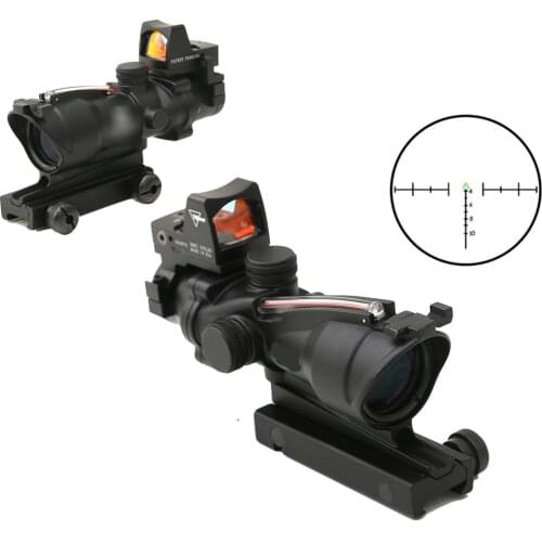 ACOG 4X32 Optical Scope Rifle Scope Oscilloscope Kachvron Mesh Fiber Red Fiber Source Red Illumination Rifle Sight RMR Red Dot