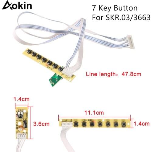Universal 7 keys keyboard plate LCD TV accordance keypad with IR FOR v59 v29 v56 3463A 3663 SKR.03 8503.03 QT526C Environmental
