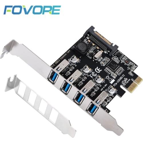 USB 3.0 PCI express adapter 4 Ports USB3.0 Expansion Card PCI-E PCI Express USB 3.0 Adapter Converter for PCIE x1 x4 x8 x16