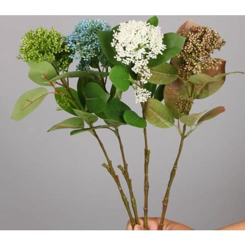 Tall Artificial Autumn Coral Fruits Stem For Home Wedding Decoration Fake plant