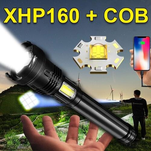 XHP160 Powerful Led Flashlight 18650 hunting lantern XHP90 XHP70 Torch High power Tactical flashlights 26650 work light USB lamp