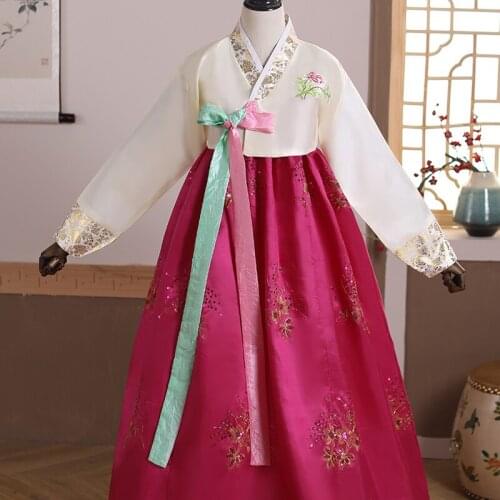 Korean Traditional Costumes Ladies' Hanbok Womens Korean Ethnic Dance Big Skirts and Stage Costumes