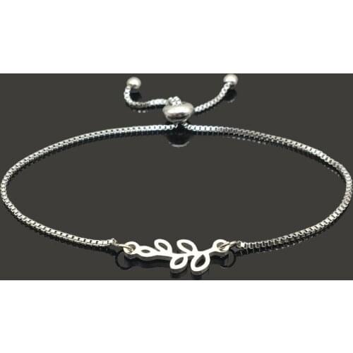 High Quality 100% Stainless Steel Leaf Charm Bracelet for Women Female Never Tarnish Jewelry Bracelets