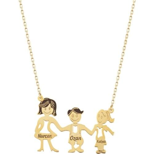 Female Child Boys Silver Is Family Necklace DN271