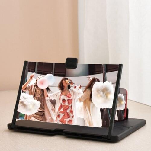 10 inch 3D Phone Screen Stand Magnifier HD Video Amplifier Projector Stand Bracket Folding Phone Magnifying Glass Desktop Holder