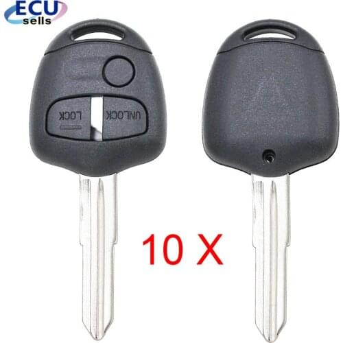 10PCS XREPLACEMENT Remote Key Shell for MITSUBISHI Pajero Triton LaneAr Evo 3 Button Right blade