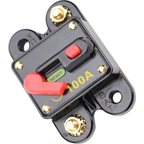 100 Amp Manual Reset Circuit Breaker Fuse Holder Manual Reset Kill Switch 5V-50V DC Marine Boat Universal