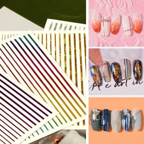 17 colors 3D nail stickers line nail stickers geometric nail art slider decorations