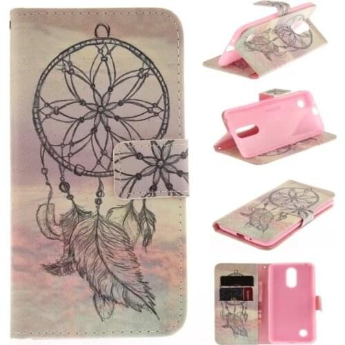 30pcs/lot New Cartoon design Wallet PU Leather Case With Stand For LG LV3 MS210