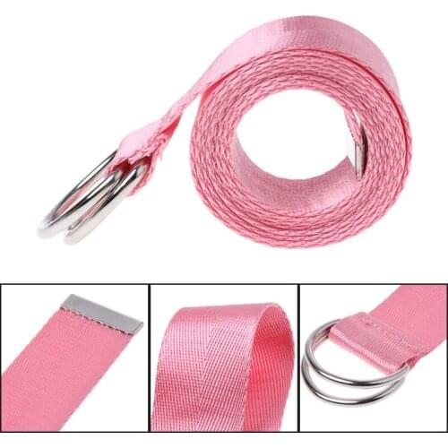 40GC Double Ring Buckle Waist Belt Candy Color Canvas Solid Color For Men And Women