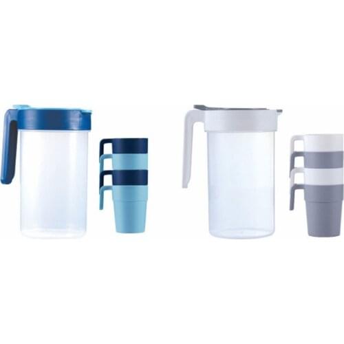 X6HD 5 Pcs Thickened Home Water Pitcher with Handle 1800ml Ice Guard Tea Pot Kettle Jug Durable Bar Curling Cold Beverages