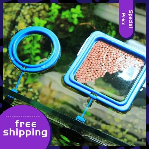 Aquarium Fish Tank Feeding Ring Feeder Round Floating Platform Food Plate Square Round Goldfish Fish Food Storage Area 2021 New