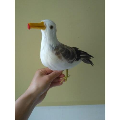Big simulation standing Seagull toy foam&feather seagull bird model about 30x20cm 1272