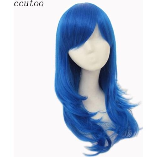 Ccutoo 65cm/26" Blue Rose Red Golden Brown 5 Colors Medium Curly Synthetic Hair High Temperature Fiber Cosplay Full Wigs