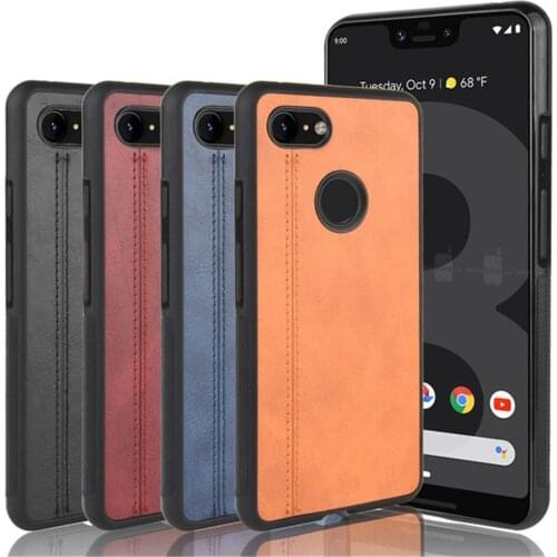 For Google Pixel 3 Case Calfskin PU Leather lines Hard Back Cover Case For Google Pixel 3 XL 3XL Pixel3 Pixel3XL Phone Cases