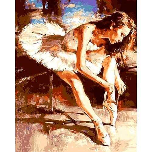 DIY 40X50 Oil Painting By Numbers Ballet girl paint by numbers On Canvas Home Decor Digital Painting chrismas