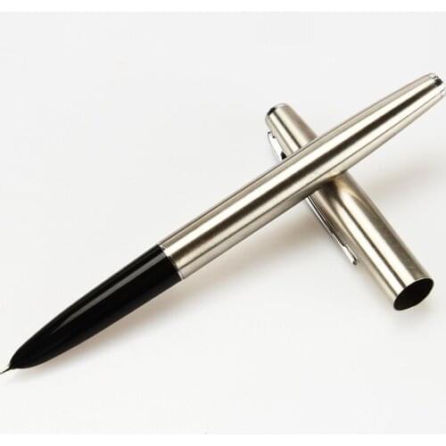 Financial Tip 0.38mm Extremely Fine Fountain Pen Stainless Steel Classic Body Ink Pens Gift Student School Office Stationery