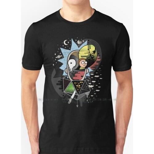 Rick Polarity T Shirt 100% Pure Cotton Surrealism Abstract Collage Dream Polarity Adult Swim Animation Eyes Planets Stars Moon