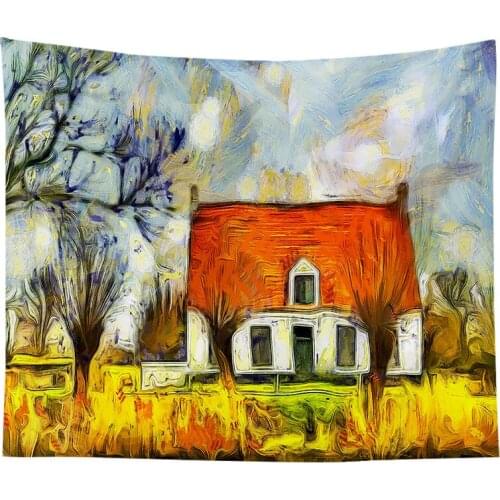 Van Gogh Painting Star Moon Night Printed Living Room Decoration Wall Hanging Tapestry Home Decor Art Yoga Mat Rug