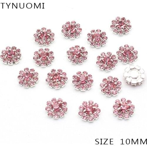 10Pcs/Set 16MM Round Flat Rhinestone Buttons, Decorative Ornaments At The Floral Center DIY Craft Decoration Accessories