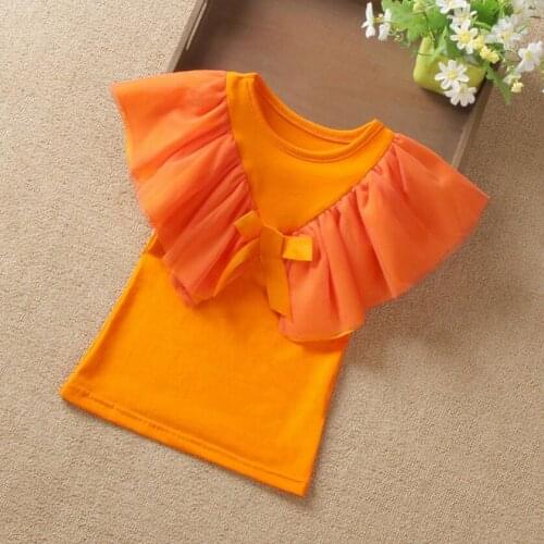 2019 Summer Girls Blouse Top Kids Shirts White Bow Ruffles School Girl Tops Baby Toddler Teenage Children Clothes 6 8 10 12 Year