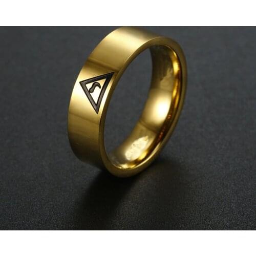 Masonic Ring Scottish Rite Round Circle 14 Degree Mason Freemason Rings Drop Ship 316L Stainless Steel