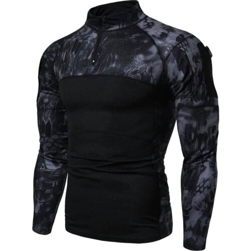 2021 Mens Military Army T Shirt Long Sleeve Camouflage Tactical Shirt Combat Soldier Field Shirts